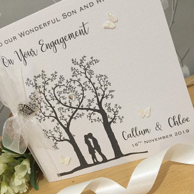 Personalised Engagement Card - Heart Tree & Charm - photo 4