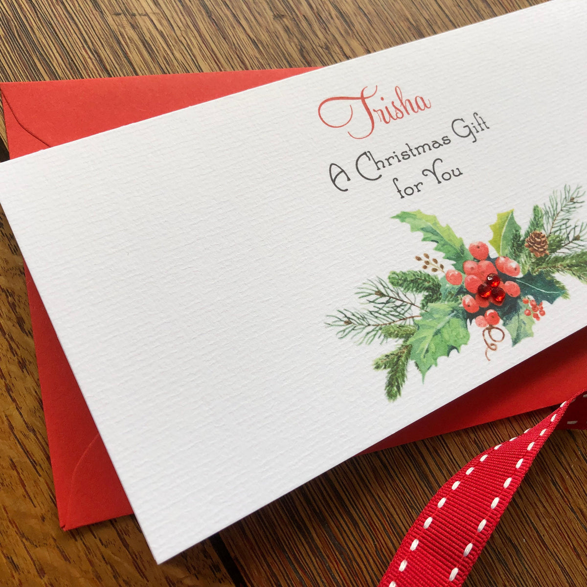 Personalised Christmas Money Wallet - Holly & Fir - photo 2