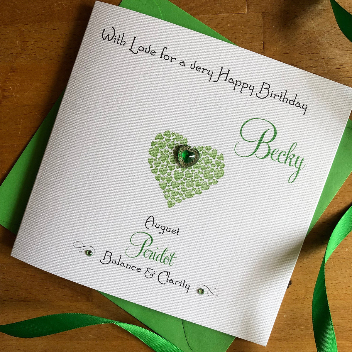 Personalised Birthstone Birthday Card - Crystal Heart - photo 5