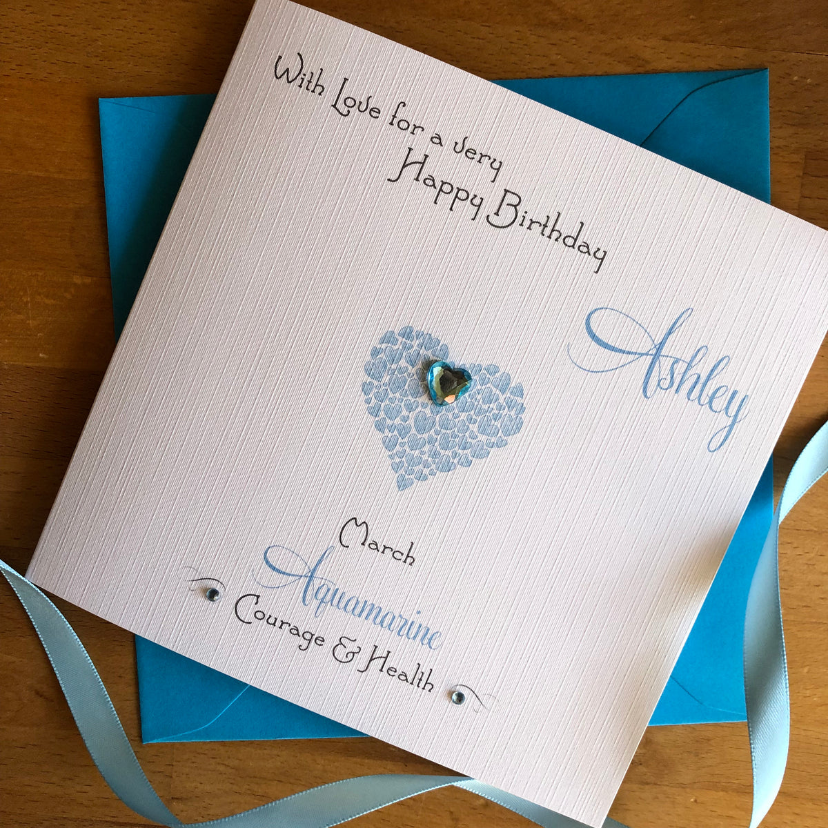 Personalised Birthstone Birthday Card - Crystal Heart - photo 6