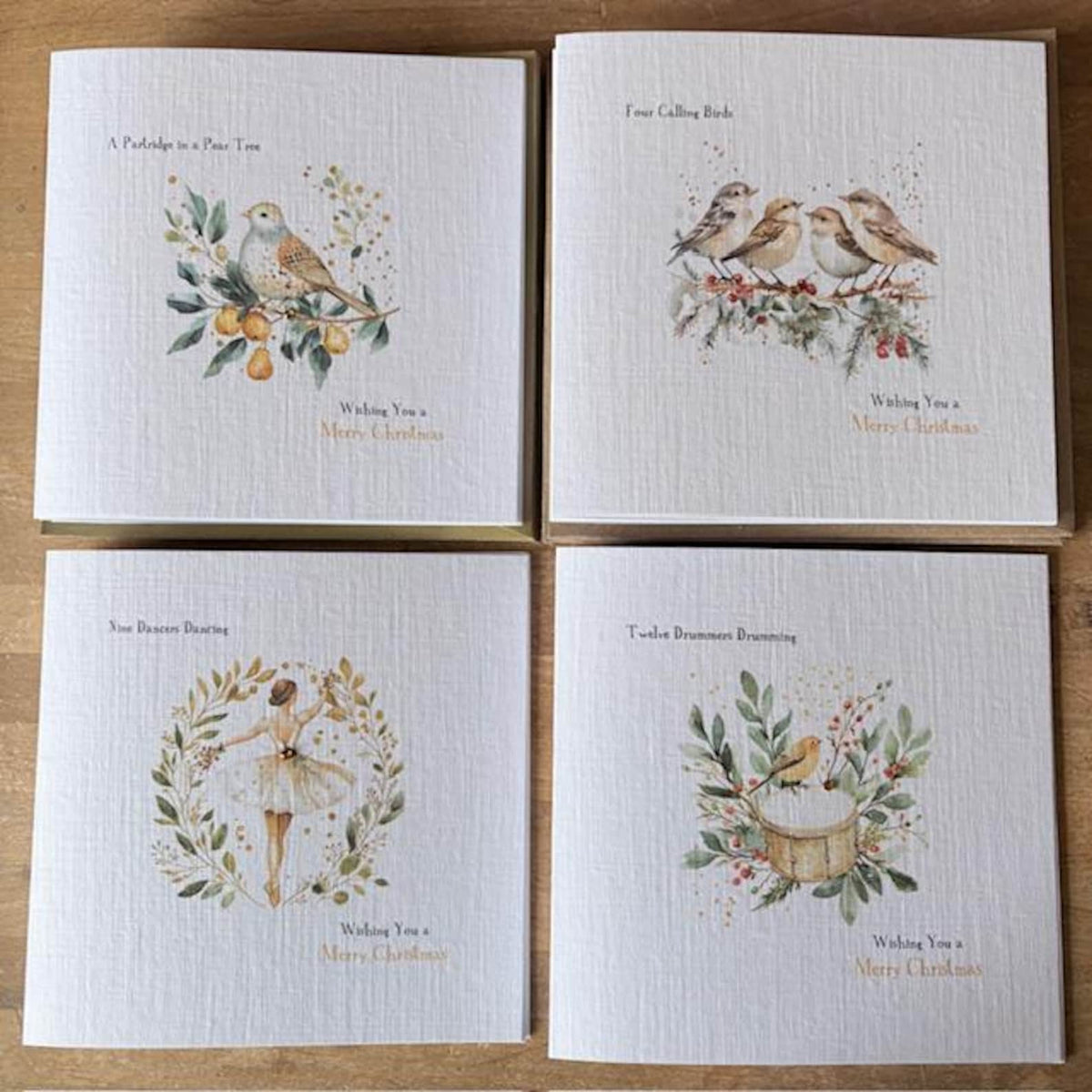 Twelve Days of Christmas cards with crystal details