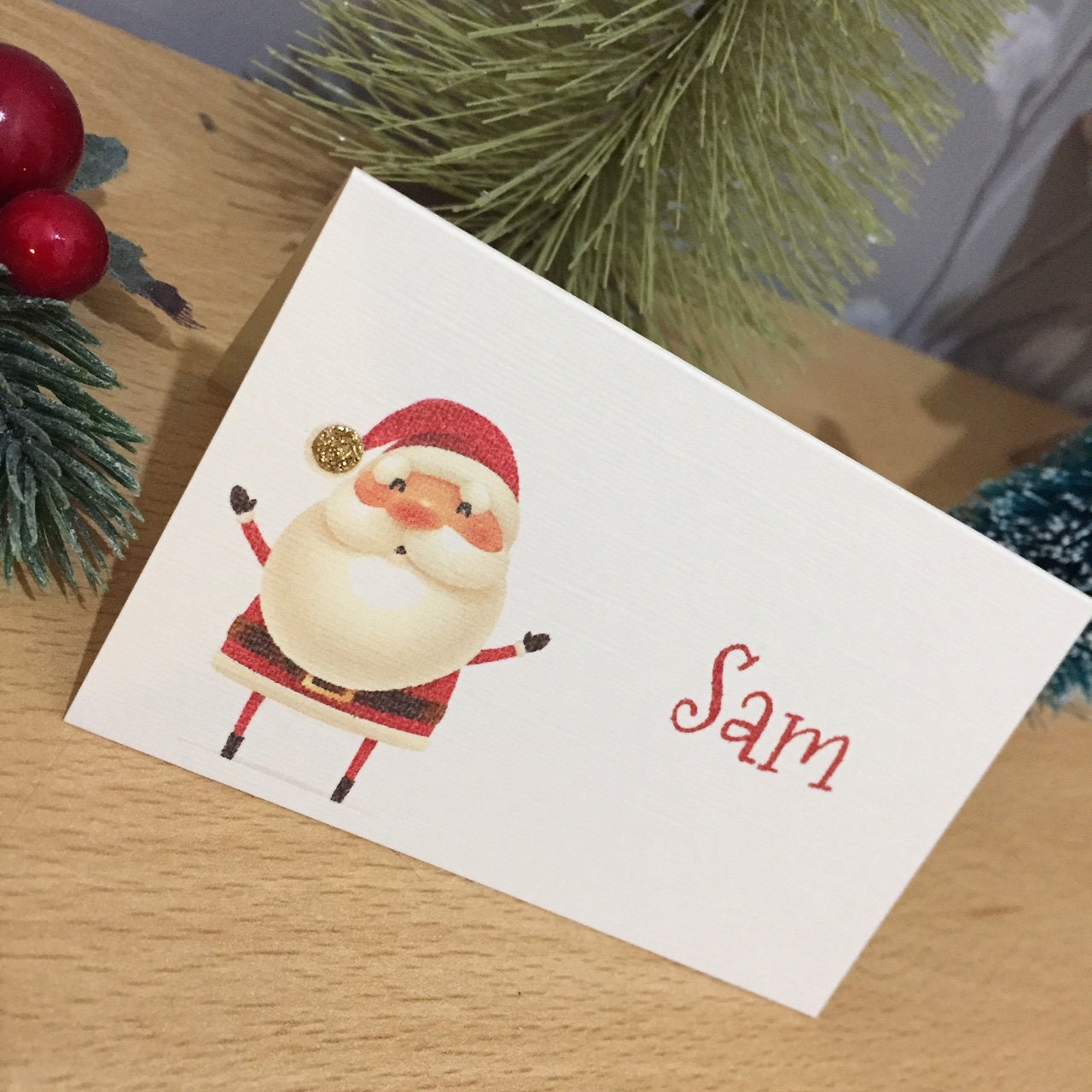Personalised Christmas Table Name Cards - Santa, Father Christmas