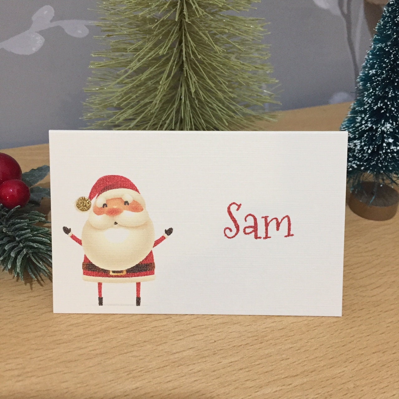 Personalised Christmas Table Name Cards - Santa, Father Christmas