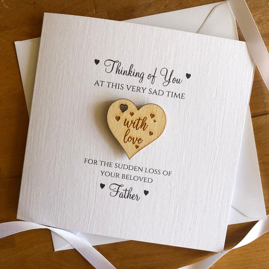 Sympathy, Condolence Card - With Love Hug Token - Thinking of You, Bereavement