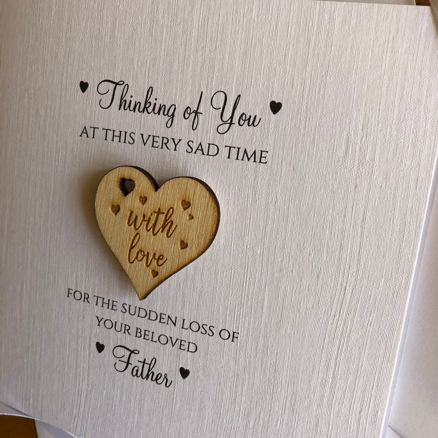 Sympathy, Condolence Card - With Love Hug Token - Thinking of You, Bereavement