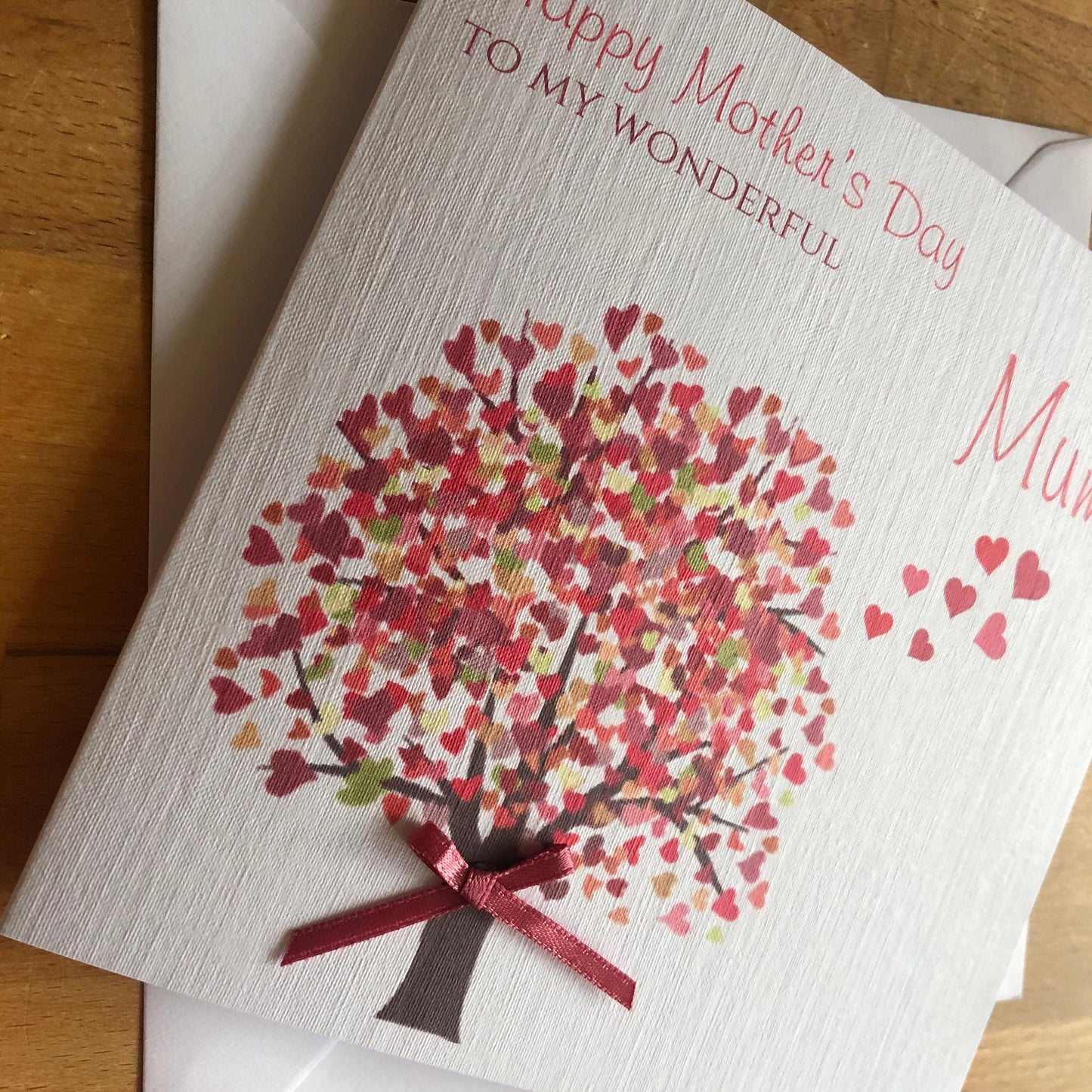 Personalised Mother's Day Card - Pink Heart Tree - Special Mum, Nan, Carer