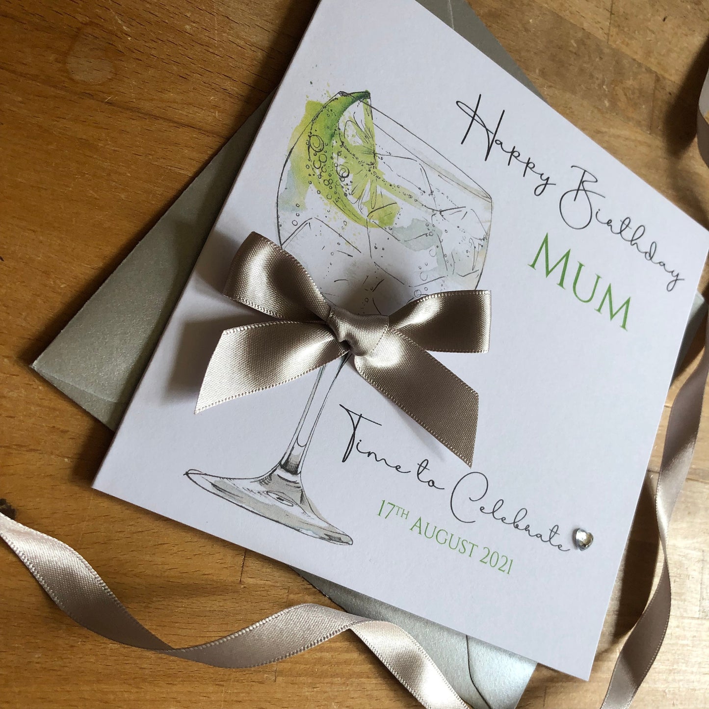 Personalised Gin Birthday Card - Gin Glass