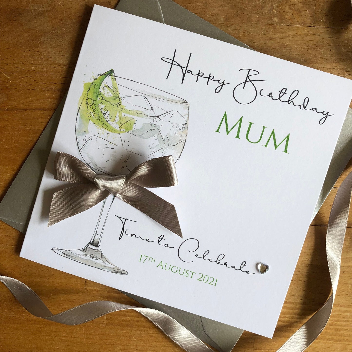 Personalised Gin Birthday Card - Gin Glass