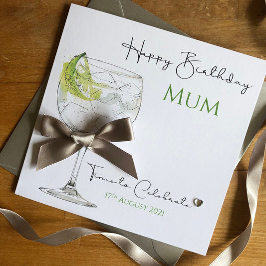 Personalised Gin Birthday Card - Gin Glass