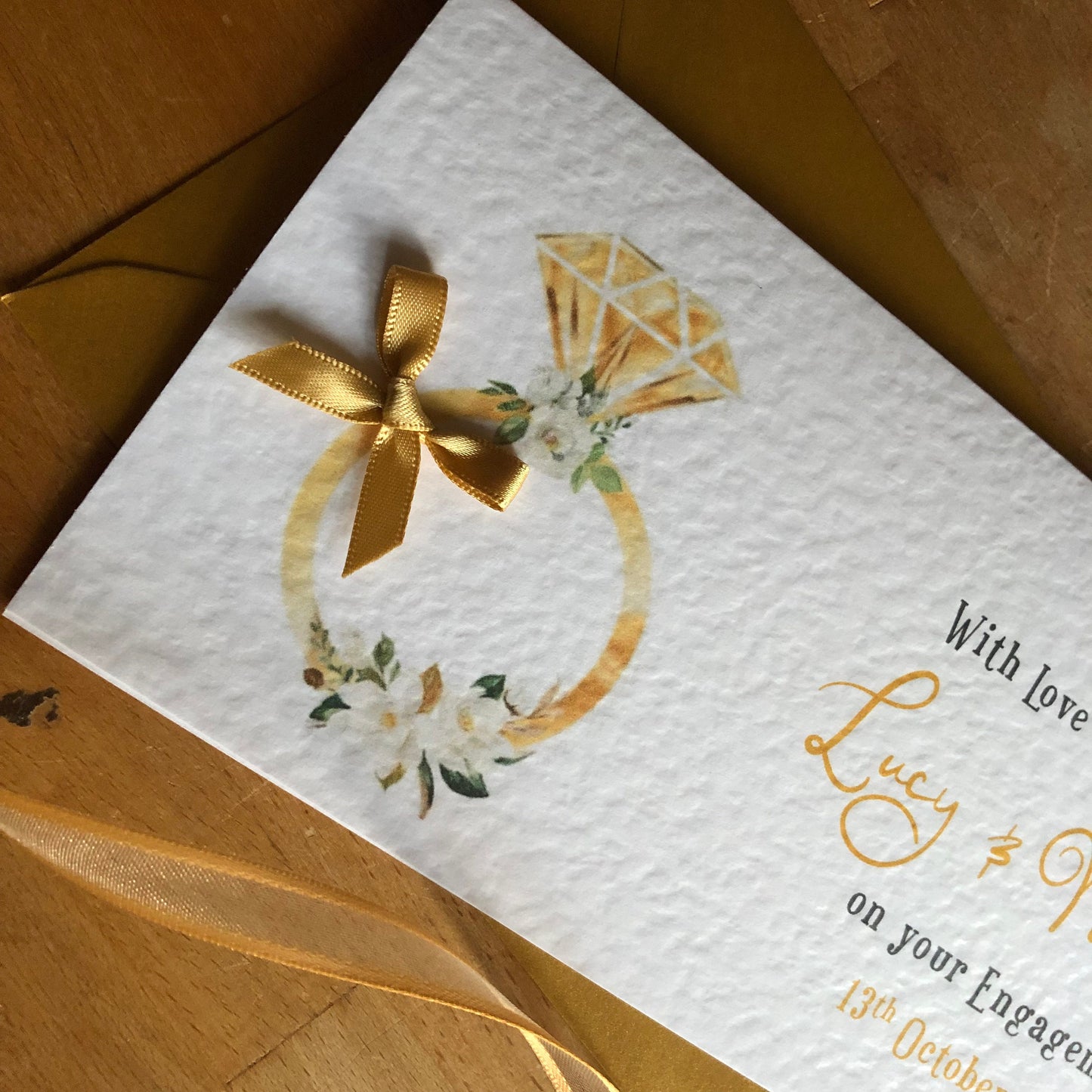 Engagement Ring Money / Gift Wallet - Personalised - choice of colour