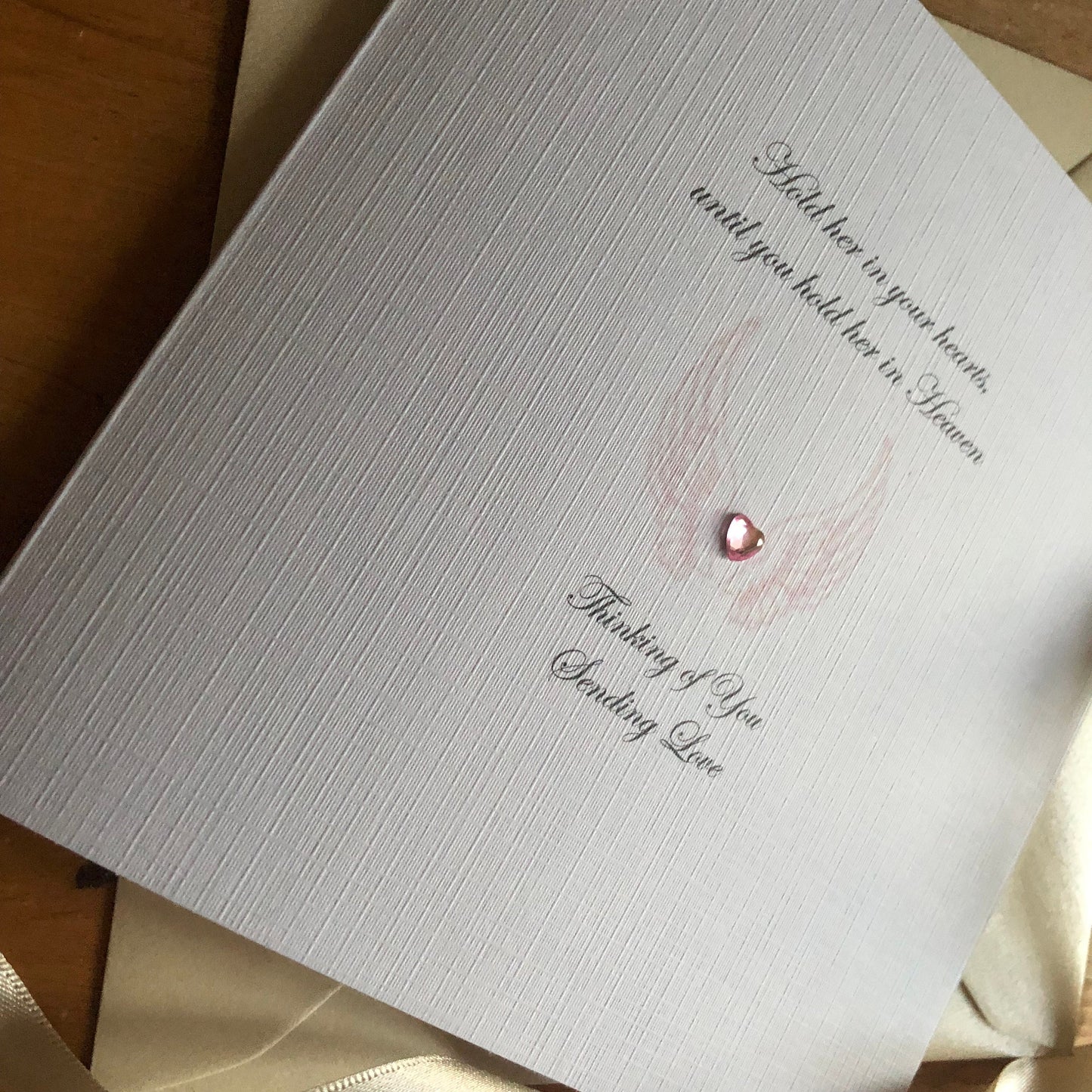 Baby, Child Loss Sympathy Card - Pink Angel Wings - Condolence Card, Thinking of You, Miscarriage Stillbirth