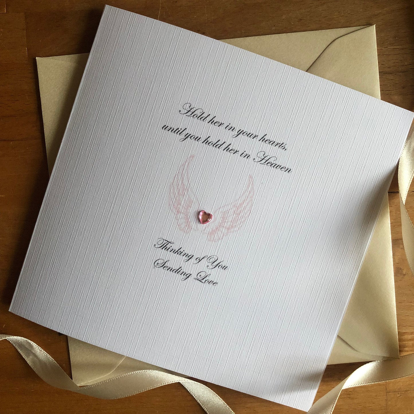 Baby, Child Loss Sympathy Card - Pink Angel Wings - Condolence Card, Thinking of You, Miscarriage Stillbirth