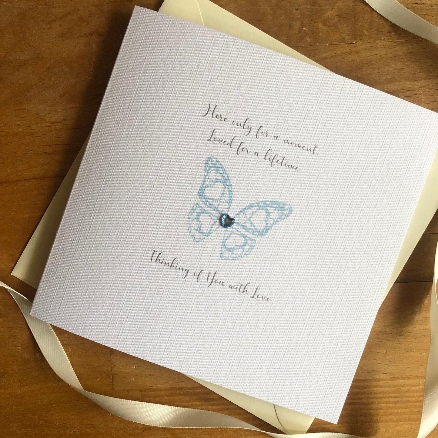 Personalised Blue Butterfly Miscarriage, Baby Loss Sympathy, Condolence, Thinking of You, Stillbirth