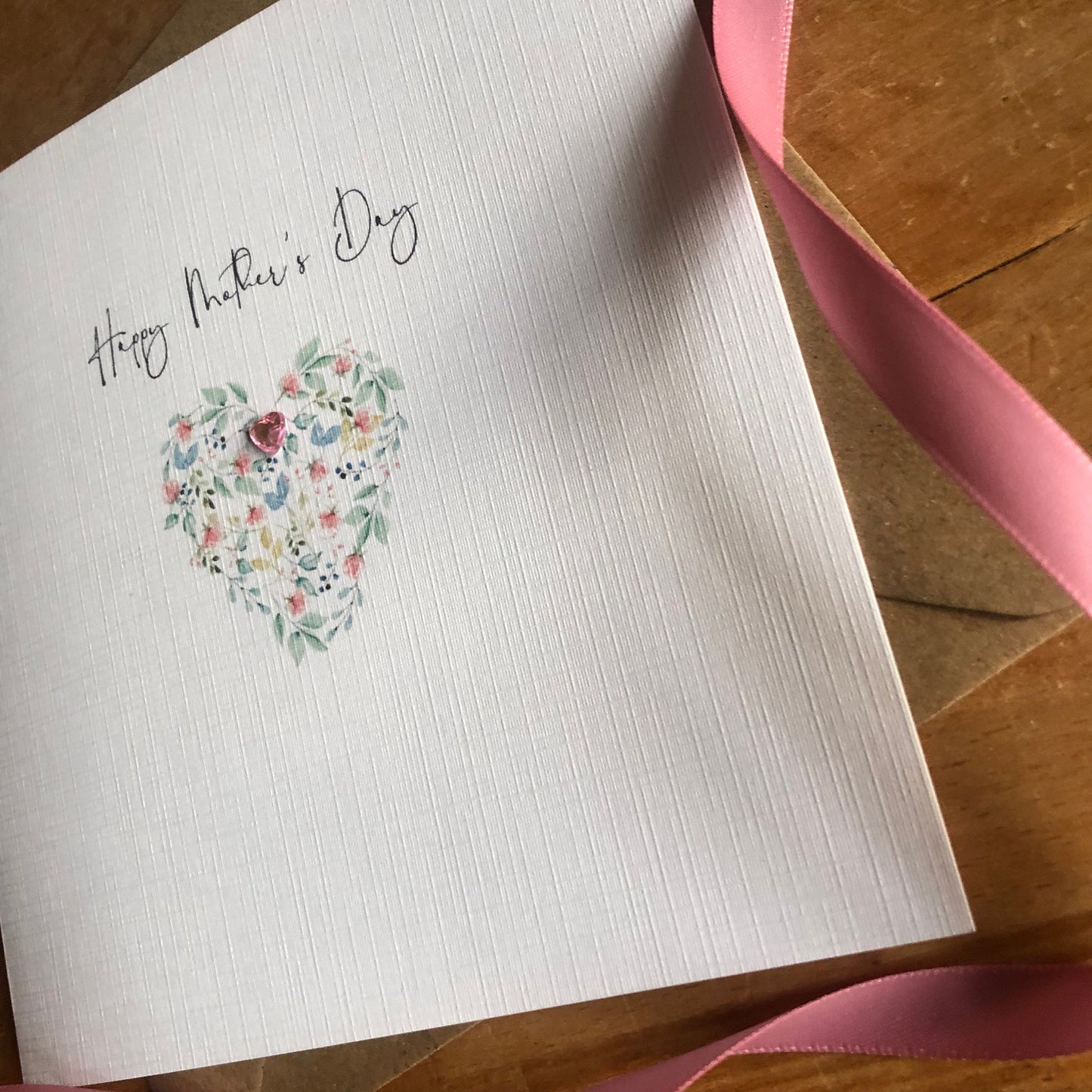 Personalised Mother's Day Card - Delicate Floral Heart - Special Mum, Nan, Carer, Step Mum