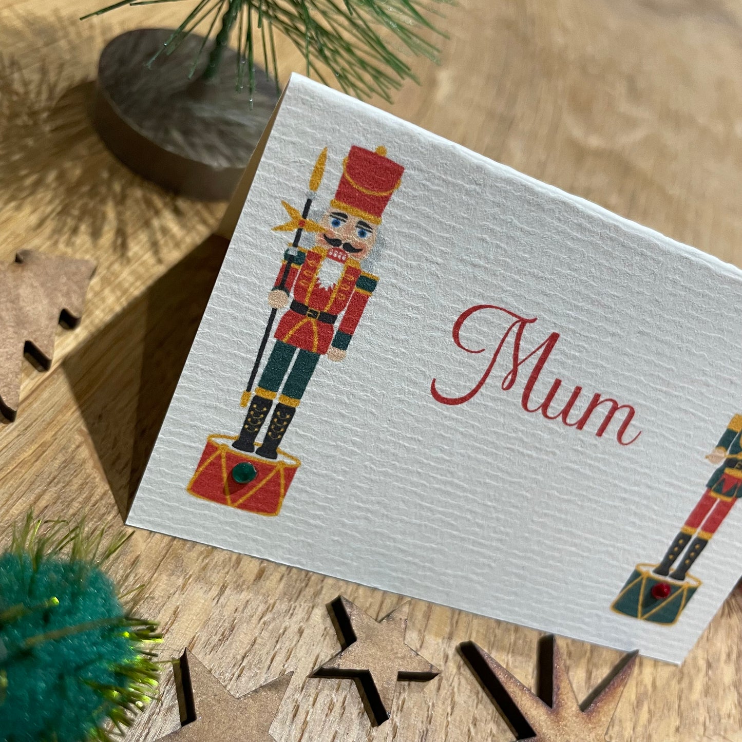 Personalised Christmas Table Name Cards - Nutcracker Place Cards
