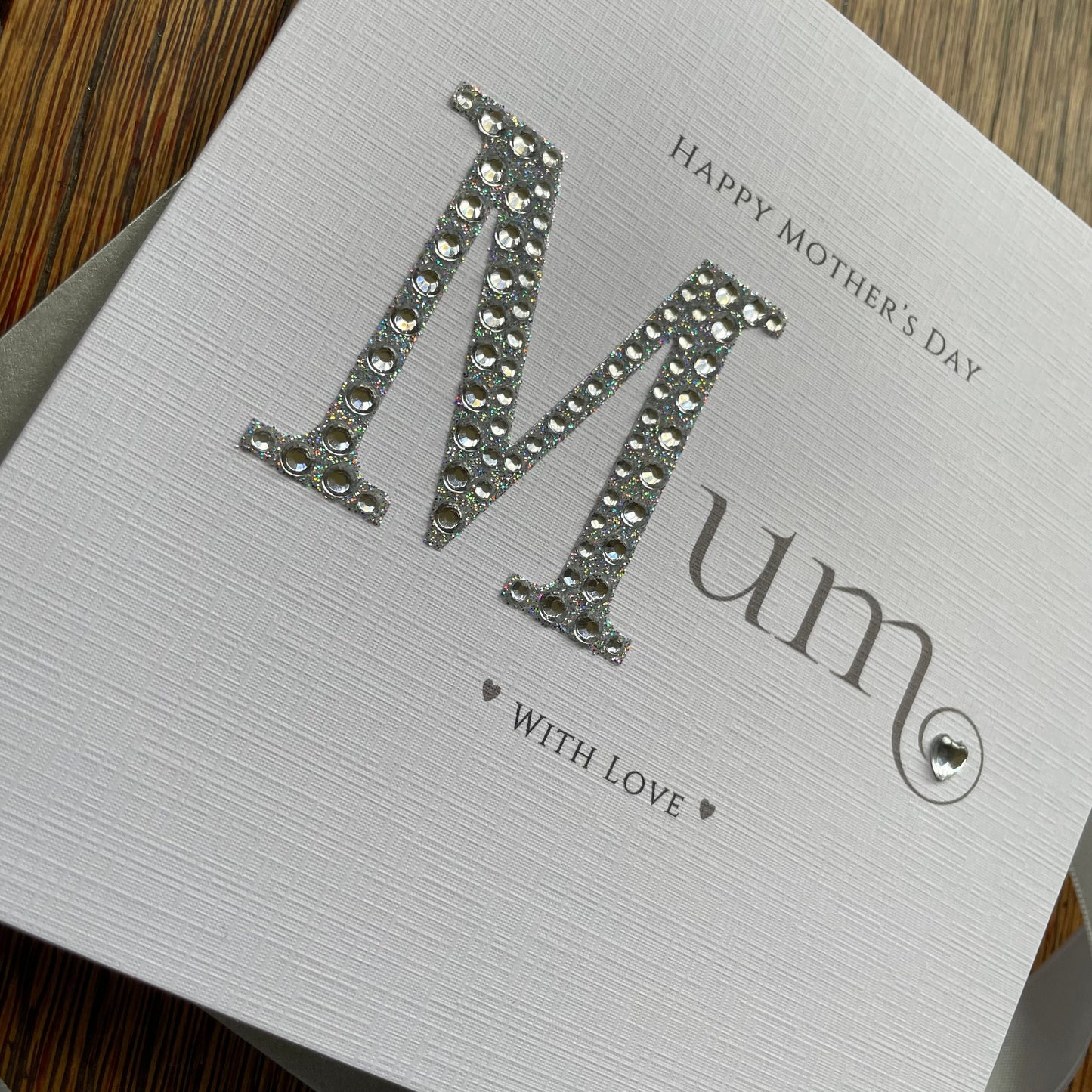 Personalised Diamante Mother's Day Card - Diamante Mum Card - Card for Mum, Happy Mothers Day